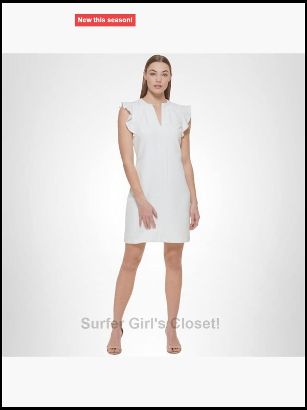 Vince Camuto Laguna Crepe Shift Dress with Chiffon Back Detail
